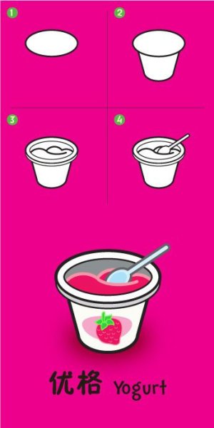 Нарисовать йогурт легко