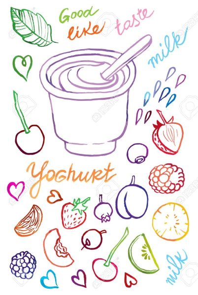 Йогурт раскраска для детей