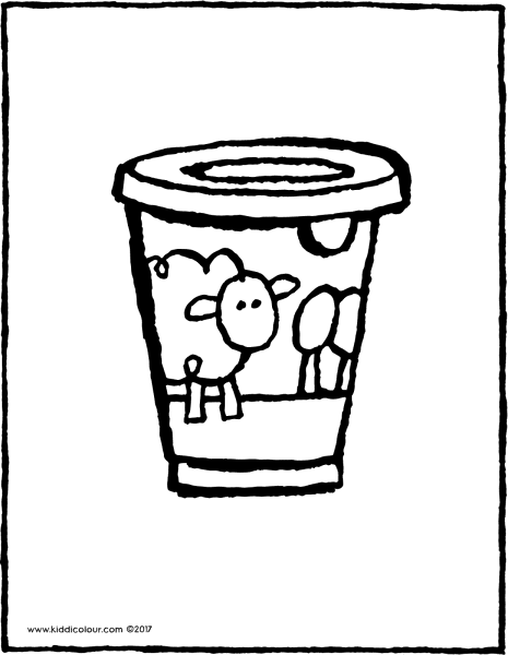 Раскраска йогурт