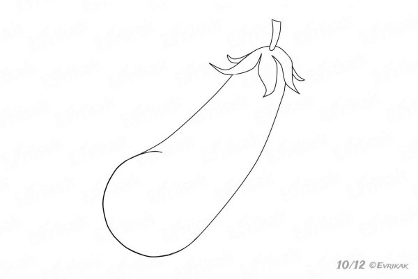 Поэтапное рисование баклажана