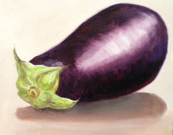 Баклажан акварелью