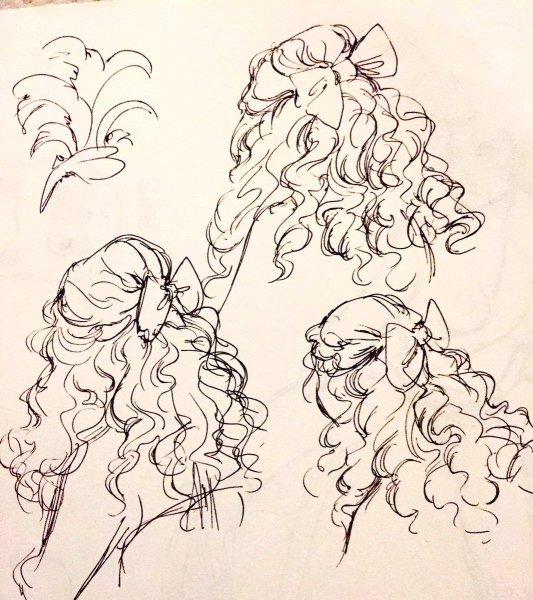 Причёски для рисования кудрявые