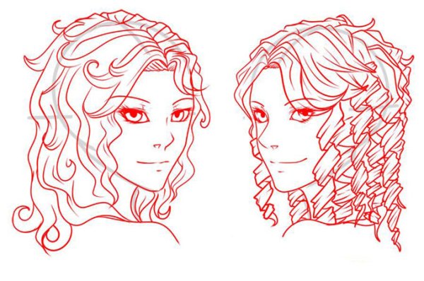 Кудрявые волосы карандашом поэтапно