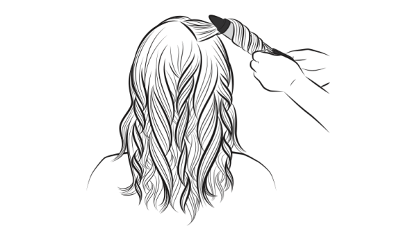 Схема накрутки локонов на плойку