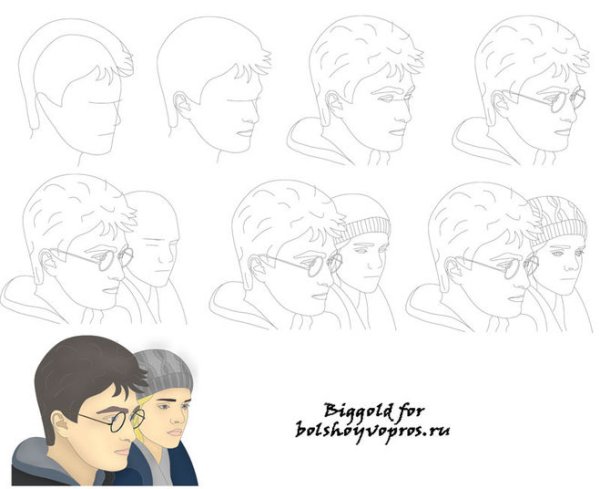 Гарри Поттер рисунки карандашом поэтапно