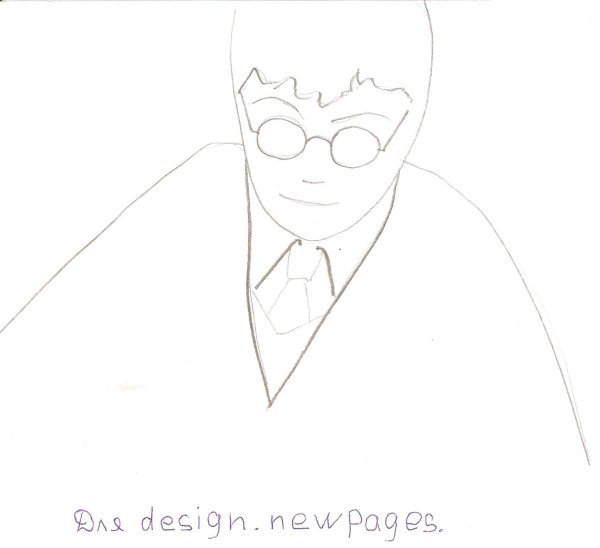 Поэтапный рисунок Гарри Поттера