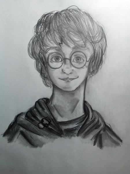 Портрет Гарри Поттера поэтапно