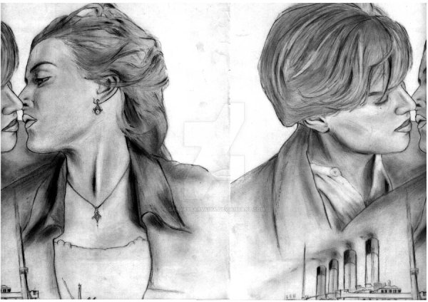 Кейт Уинслет в молодости Титаник рисунок