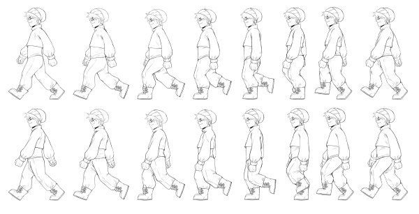 Бег покадровая анимация