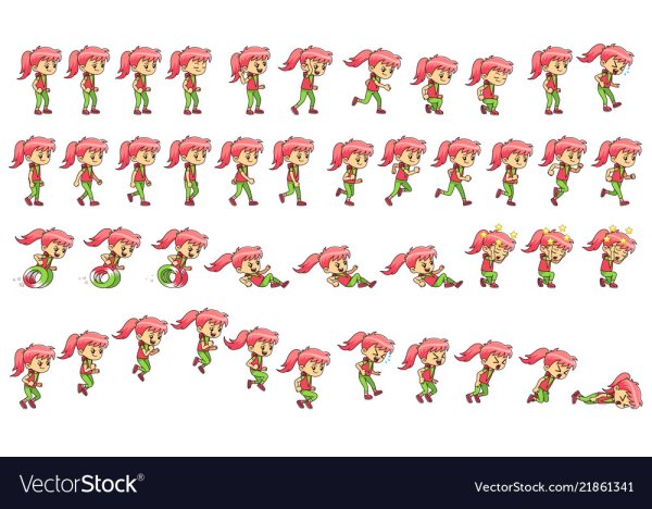 Спрайты персонажей девочек