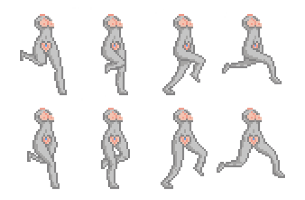 Спрайты бега пиксель