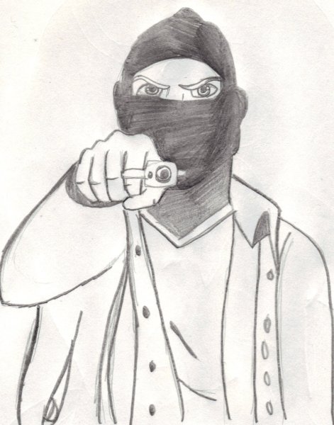 Бандит рисунок