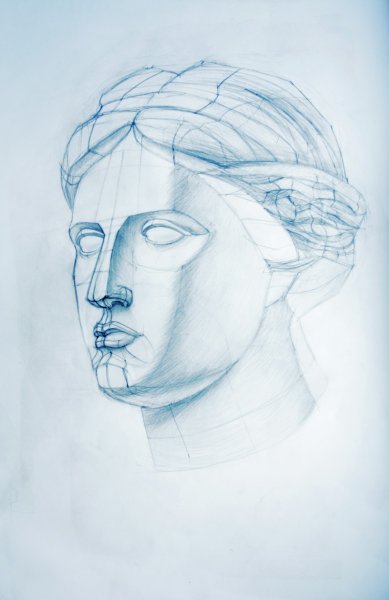 Гипсовая голова Строгановка Диана