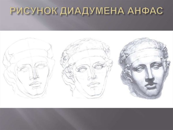 Гипсовая голова Диадумена Академический рисунок