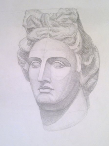 Гипсовая голова Аполлона Академический