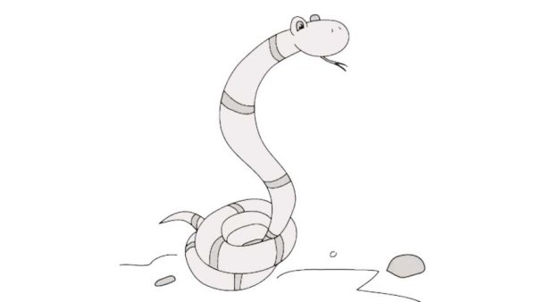 Рисунок змеи карандашом мультяшки