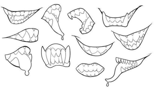 Клыки срисовать