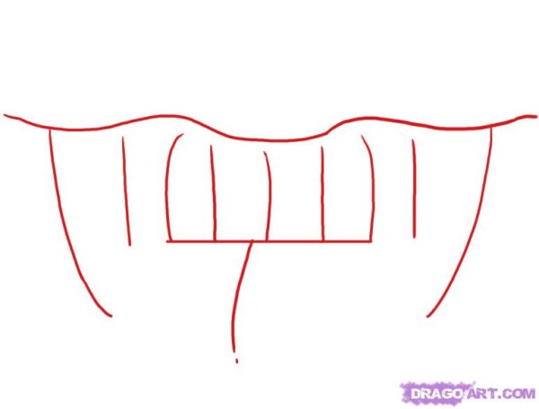 Вампирские зубы нарисовать по шагам