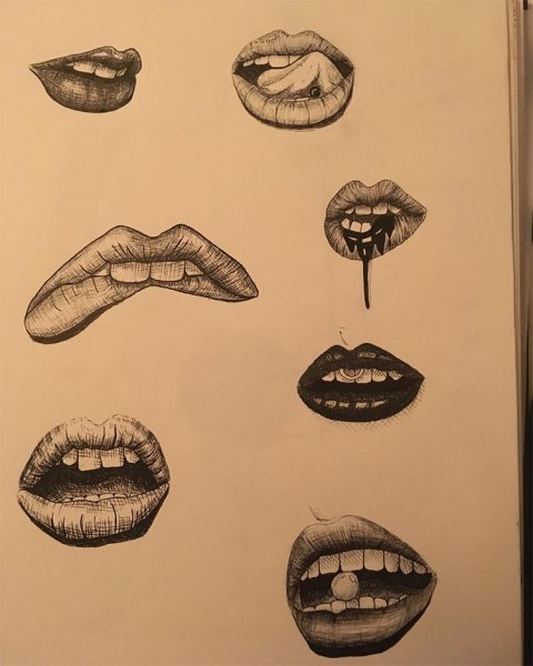 Губы рисунок