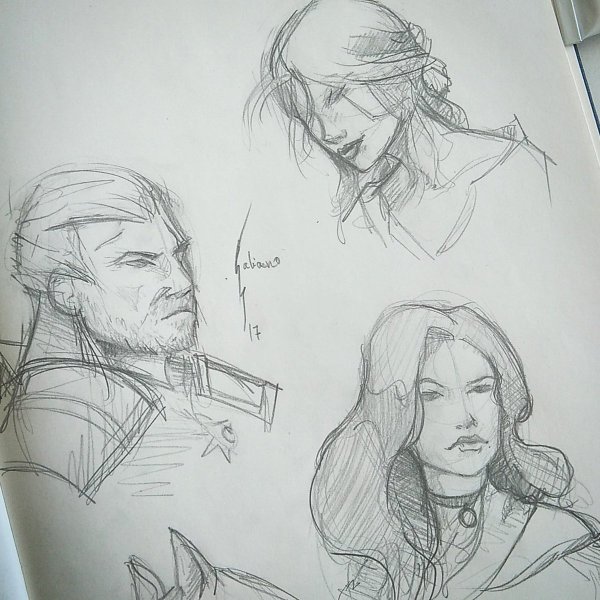 Скетч карандашом Ведьмака