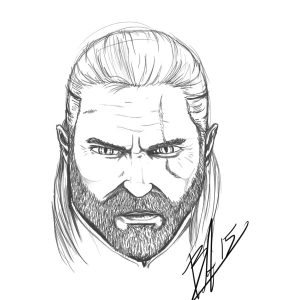 Раскраска Ведьмак Геральт