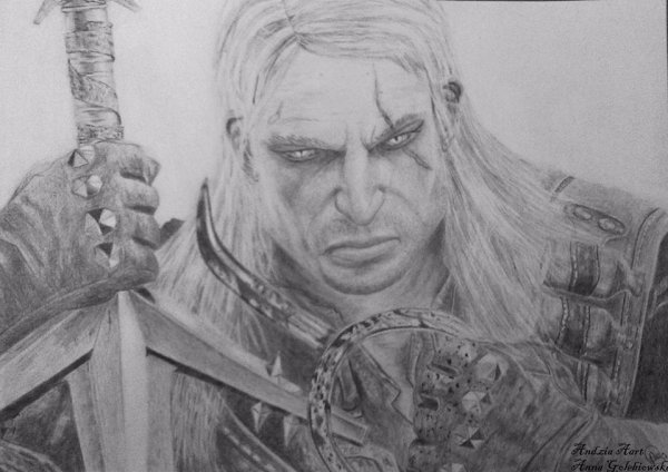 Ведьмак 1 арт карандаш
