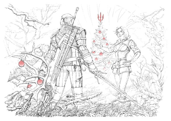 Ведьмак раскраска для детей