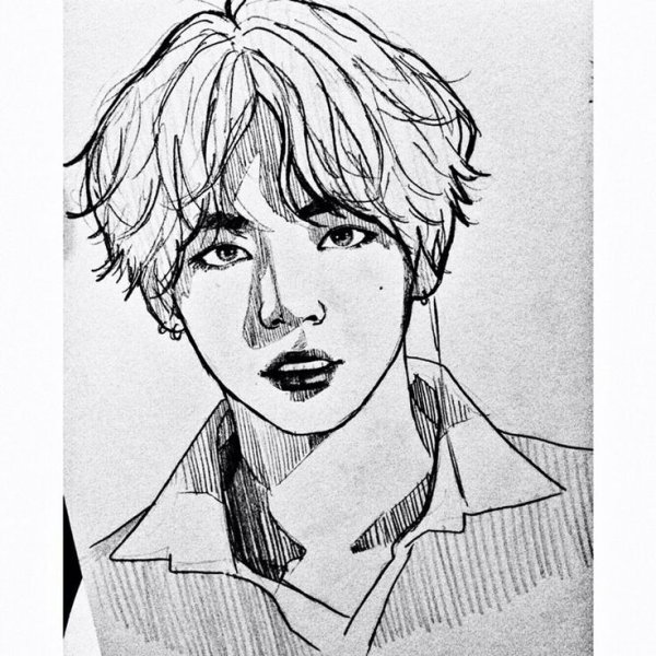 BTS раскраска Тэхен