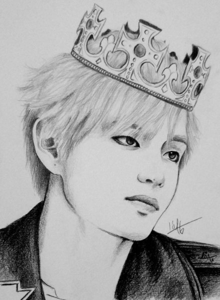 БТС карандашом Тэхен