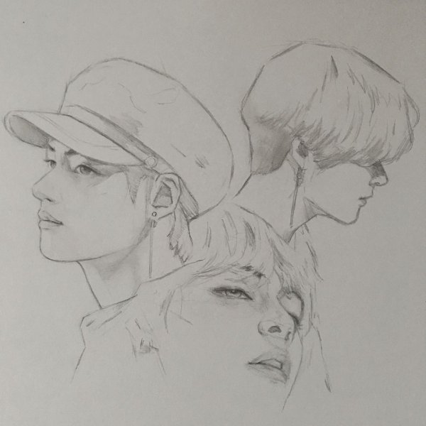 BTS карандашом Вигуки