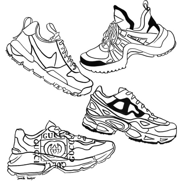 Раскраска кроссовки гуччи