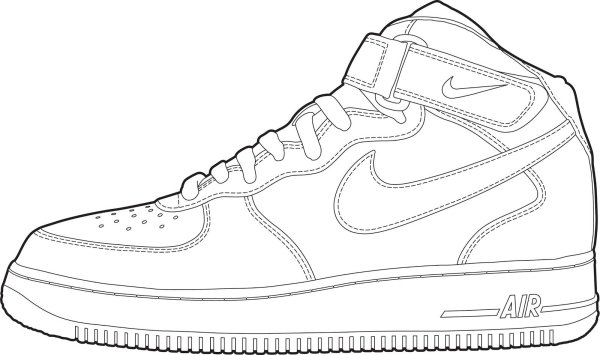 Nike Air Force 1 раскраска