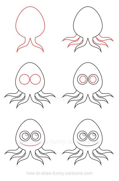 Рисование осьминог