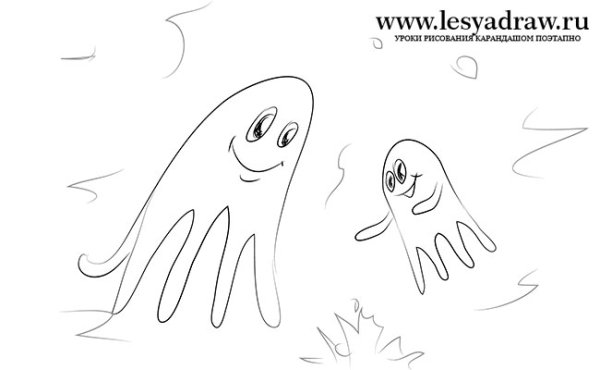 Поэтапное рисование осьминога для детей