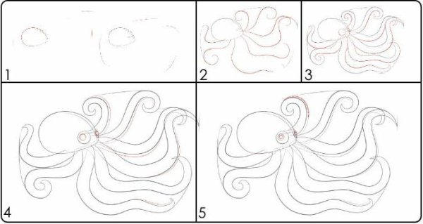 Рисуем осьминога с детьми