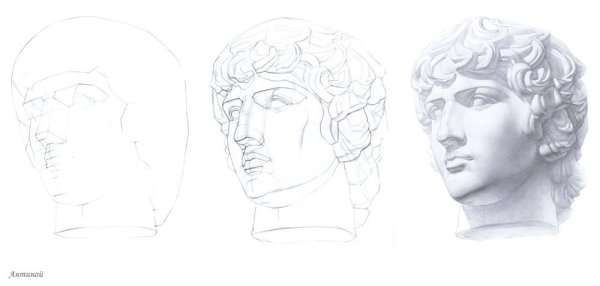 Гипсовая голова Антиноя МАРХИ