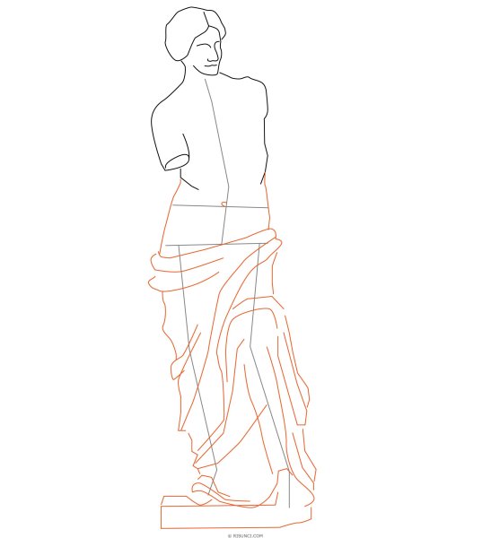 Поэтапное рисование статуи