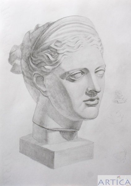 Гефестион гипсовая голова