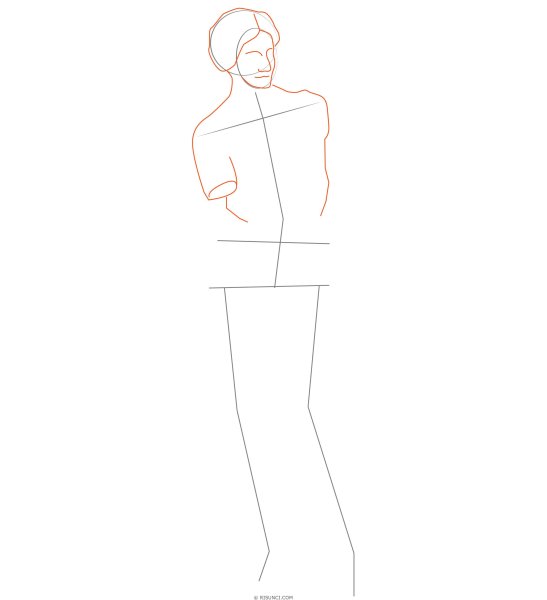 Поэтапное рисование статуи