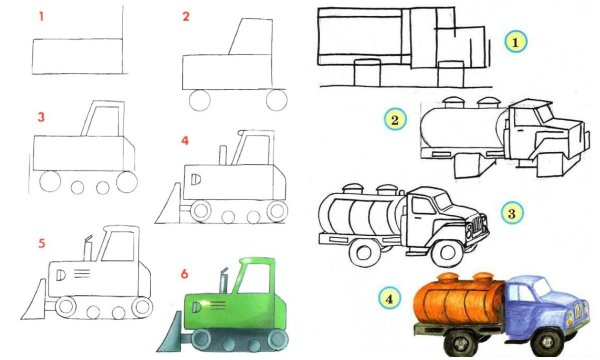 Поэтапное рисование самолета для дошкольников