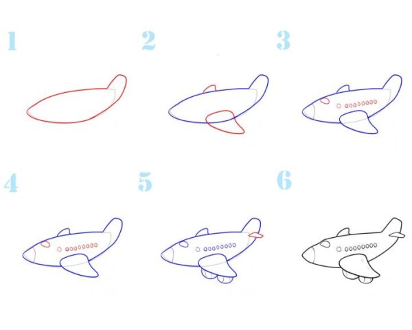 Поэтапное рисование ракеты для детей