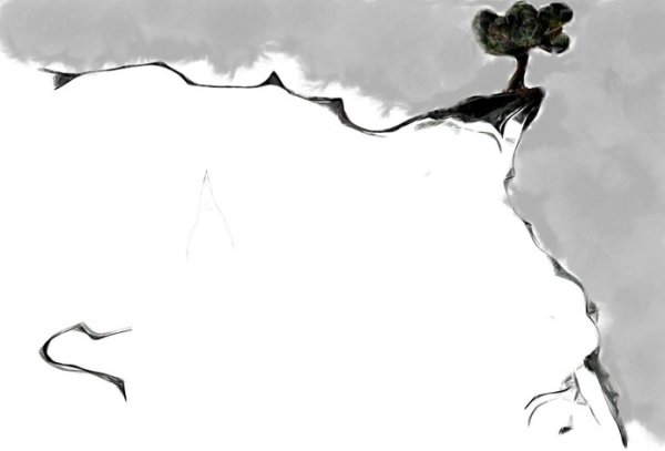 Морской пейзаж карандашом