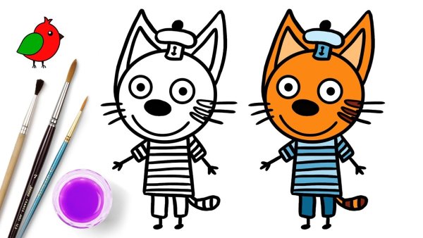 Рисование для детей три кота