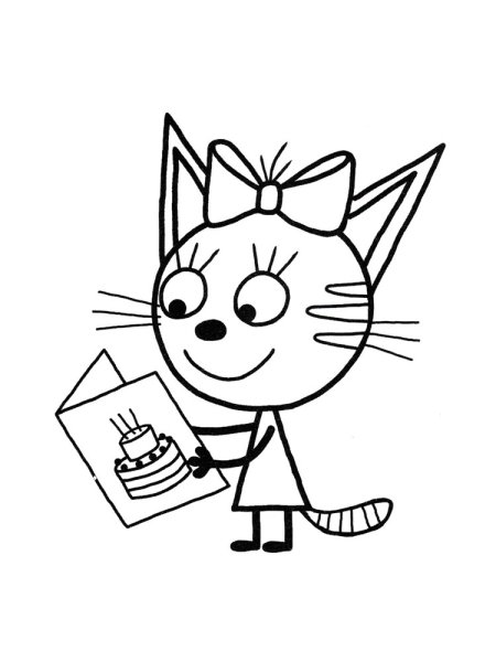 Карамелька из мультика три кота раскраска