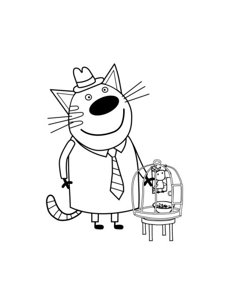 Коржик из три кота раскраска