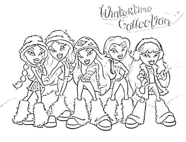 Раскраска 4 подруги братц