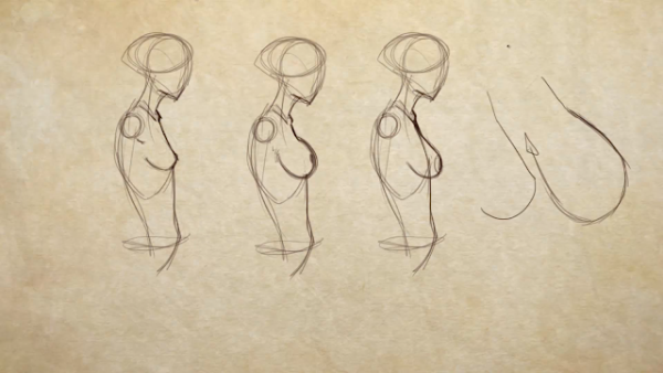 Женская грудь зарисовки