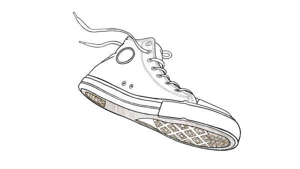 Конверсы на ногах как нарисовать прямо