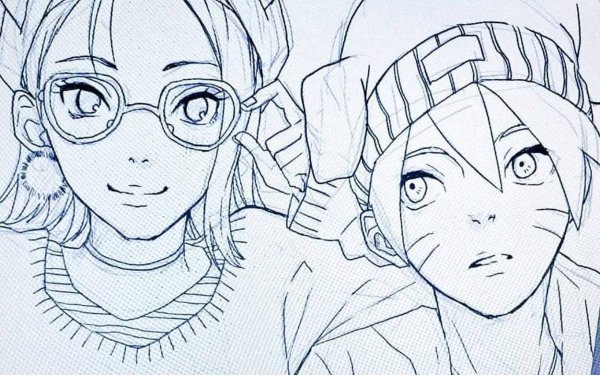 Боруто Сарада и Мицуки для срисовки