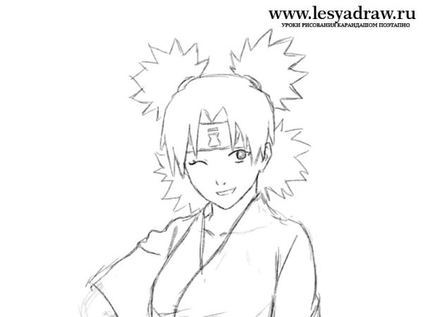 Раскраска Наруто Темари